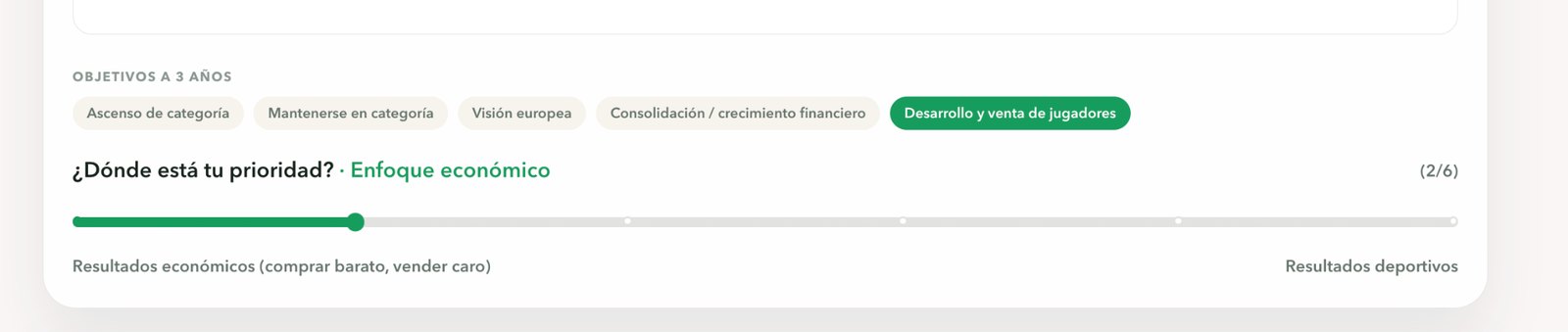 Formulario de personalización: ¿dónde está tu prioridad? Enfoque económico